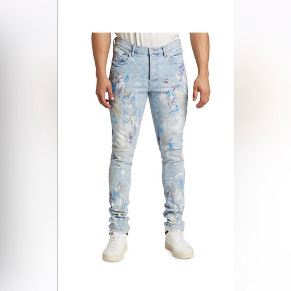 Purple Brand Paint Splatter Jeans